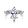 Allison - 14K White Gold Marquise Shape Hidden Halo Diamond Engagement Ring - 0.26 ct