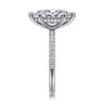 Allison - 14K White Gold Marquise Shape Hidden Halo Diamond Engagement Ring - 0.26 ct