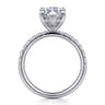 Adela - 14K White Gold Marquise Shape Hidden Halo Diamond Engagement Ring - 0.4 ct