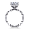 Adela - 14K White Gold Marquise Shape Hidden Halo Diamond Engagement Ring - 0.44 ct