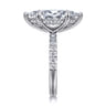 Adela - 14K White Gold Marquise Shape Hidden Halo Diamond Engagement Ring - 0.44 ct