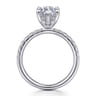 Adela - 14K White Gold Marquise Shape Hidden Halo Diamond Engagement Ring - 0.4 ct