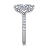 Adela - 14K White Gold Marquise Shape Hidden Halo Diamond Engagement Ring - 0.4 ct