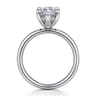 Peace - 14K White Gold Marquise Shape Hidden Halo Diamond Engagement Ring - 0.08 ct