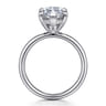 Peace - 14K White Gold Marquise Shape Hidden Halo Diamond Engagement Ring - 0.1 ct