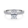 Alina - 14K White Gold Hidden Halo Oval Diamond Engagement Ring - 0.51 ct