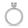 Alina - 14K White Gold Hidden Halo Oval Diamond Engagement Ring - 0.51 ct