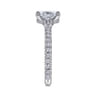 Alina - 14K White Gold Hidden Halo Oval Diamond Engagement Ring - 0.51 ct