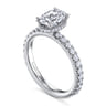 Alina - 14K White Gold Hidden Halo Oval Diamond Engagement Ring - 0.54 ct