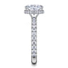 Alina - 14K White Gold Hidden Halo Oval Diamond Engagement Ring - 0.54 ct