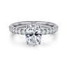 Alina - 14K White Gold Oval Diamond Engagement Ring - 0.58 ct