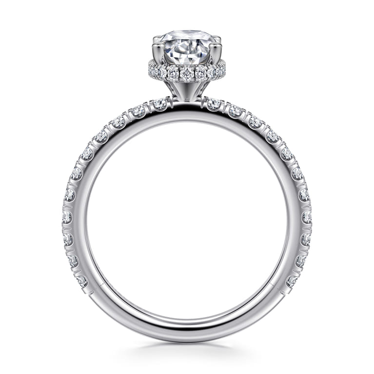 Alina - 14K White Gold Oval Diamond Engagement Ring - 0.58 ct - Shot 2