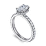 Alina - 14K White Gold Oval Diamond Engagement Ring - 0.58 ct