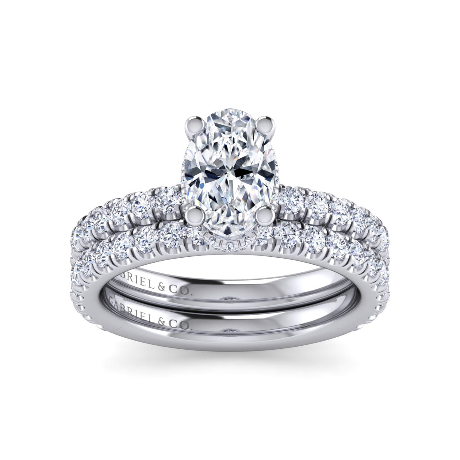 Alina - 14K White Gold Oval Diamond Engagement Ring - 0.58 ct - Shot 4