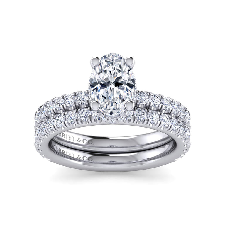 Alina - 14K White Gold Oval Diamond Engagement Ring - 0.58 ct - Shot 4