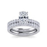 Alina - 14K White Gold Oval Diamond Engagement Ring - 0.58 ct
