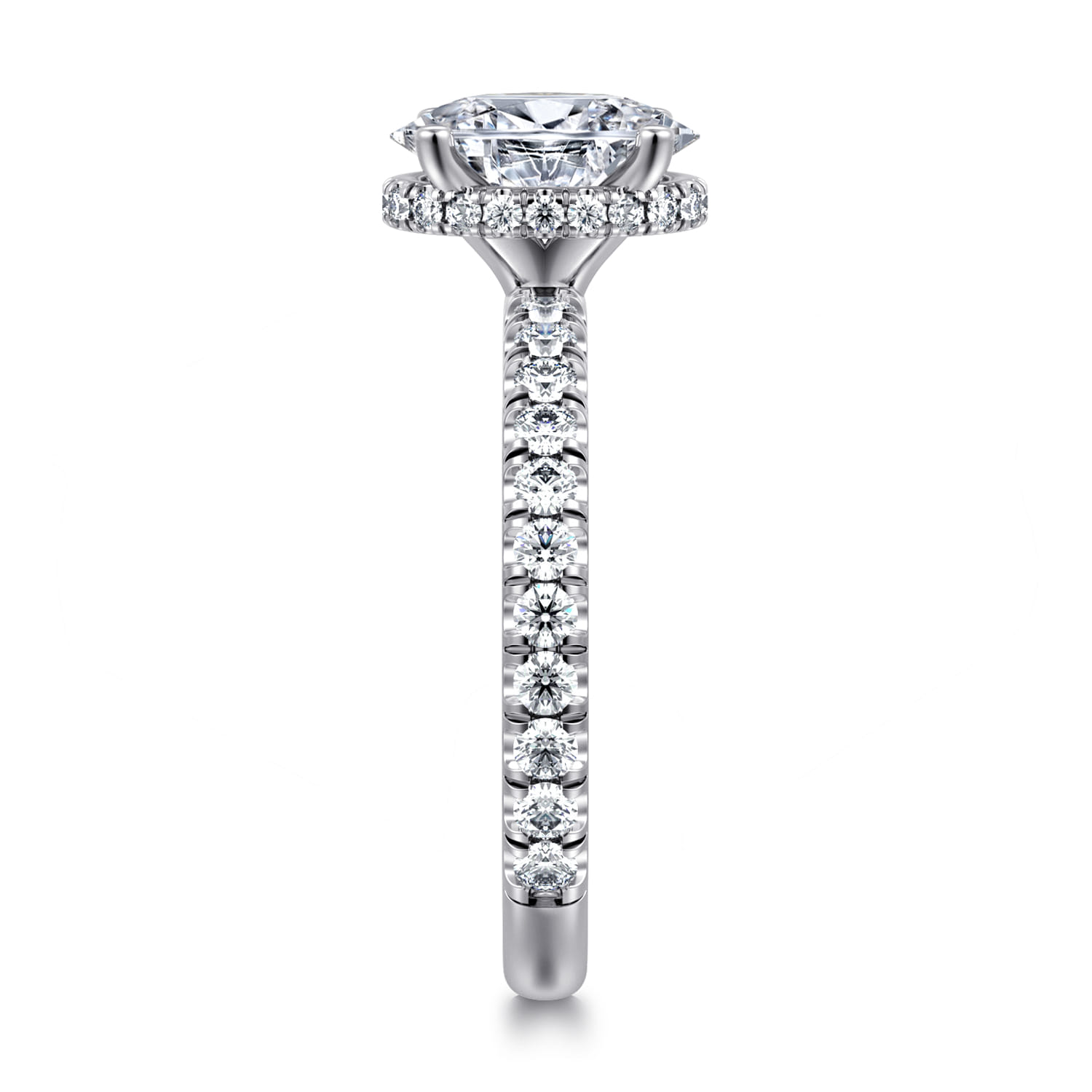 Alina - 14K White Gold Oval Diamond Engagement Ring - 0.58 ct - Shot 5