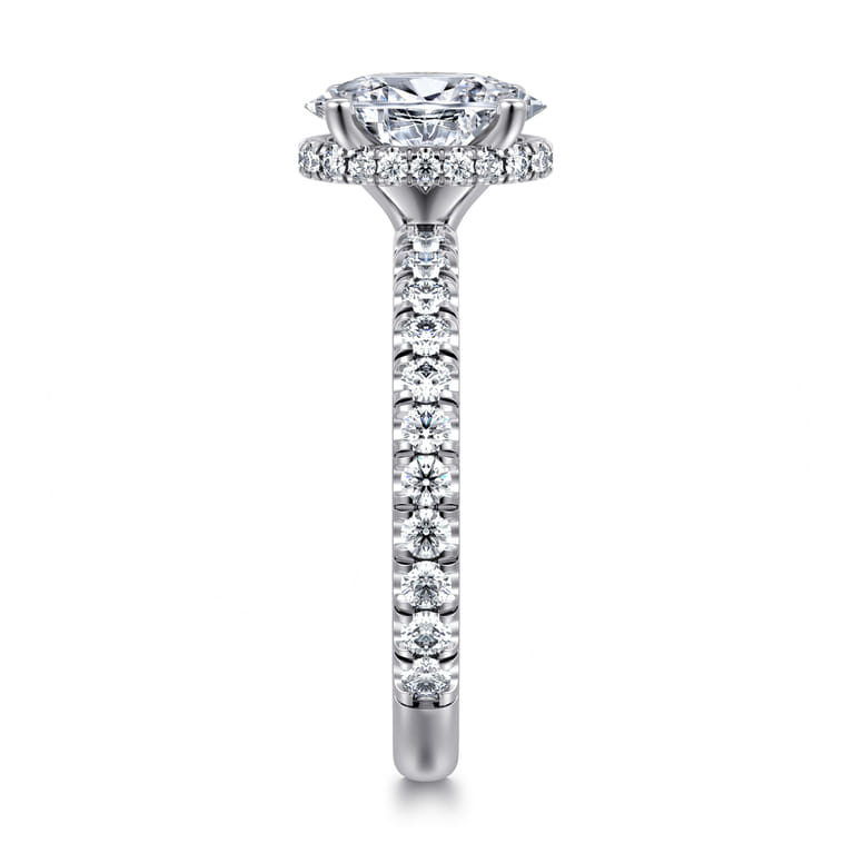Alina - 14K White Gold Oval Diamond Engagement Ring - 0.58 ct - Shot 5