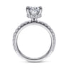 Alina - 14K White Gold Hidden Halo Oval Diamond Engagement Ring - 0.7 ct