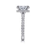 Alina - 14K White Gold Hidden Halo Oval Diamond Engagement Ring - 0.7 ct