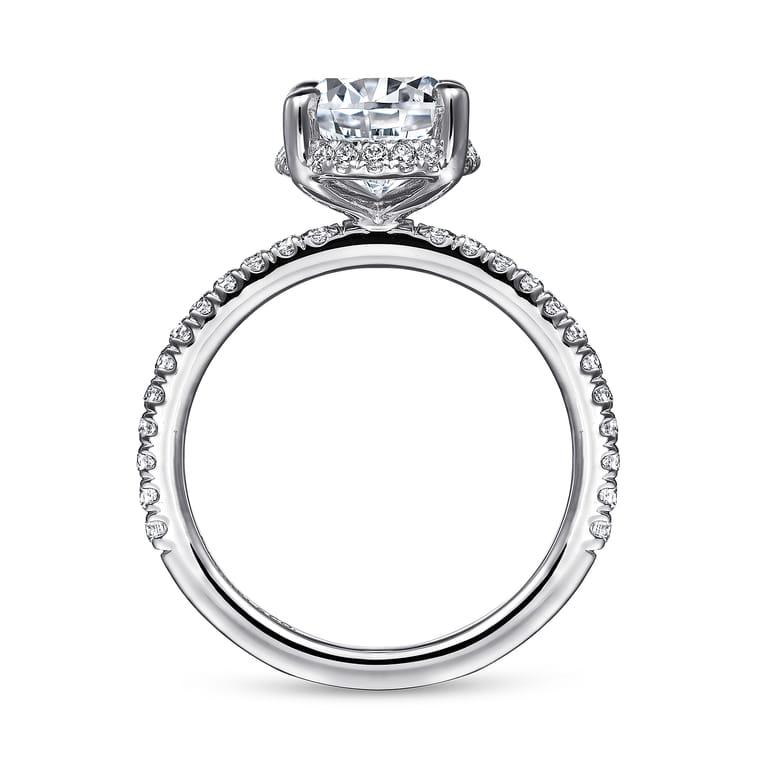 Hart - 14K White Gold Hidden Halo Oval Diamond Engagement Ring - 0.38 ct - Shot 2