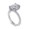 Hart - 14K White Gold Hidden Halo Oval Diamond Engagement Ring - 0.38 ct