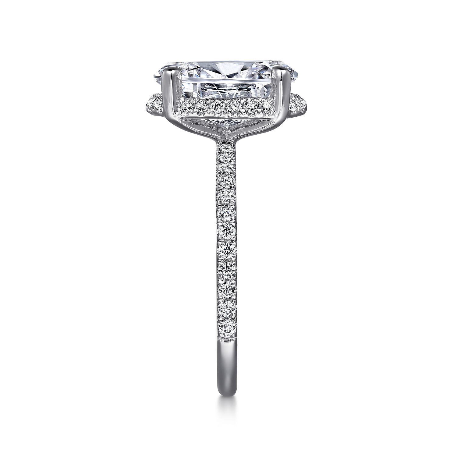 Hart - 14K White Gold Hidden Halo Oval Diamond Engagement Ring - 0.38 ct - Shot 5