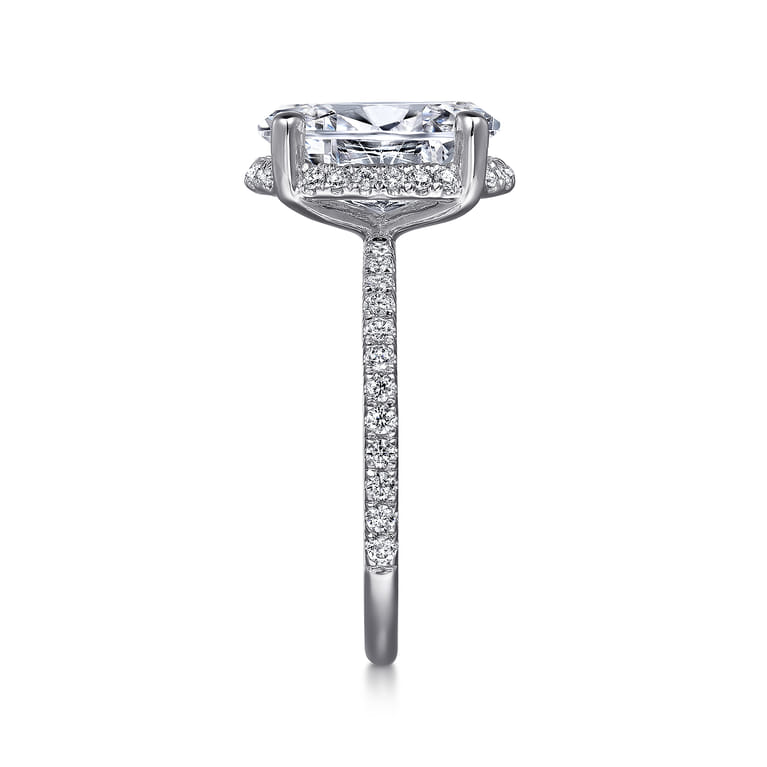 Hart - 14K White Gold Hidden Halo Oval Diamond Engagement Ring - 0.38 ct - Shot 5