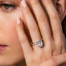 Hart - 14K White Gold Hidden Halo Oval Diamond Engagement Ring - 0.38 ct