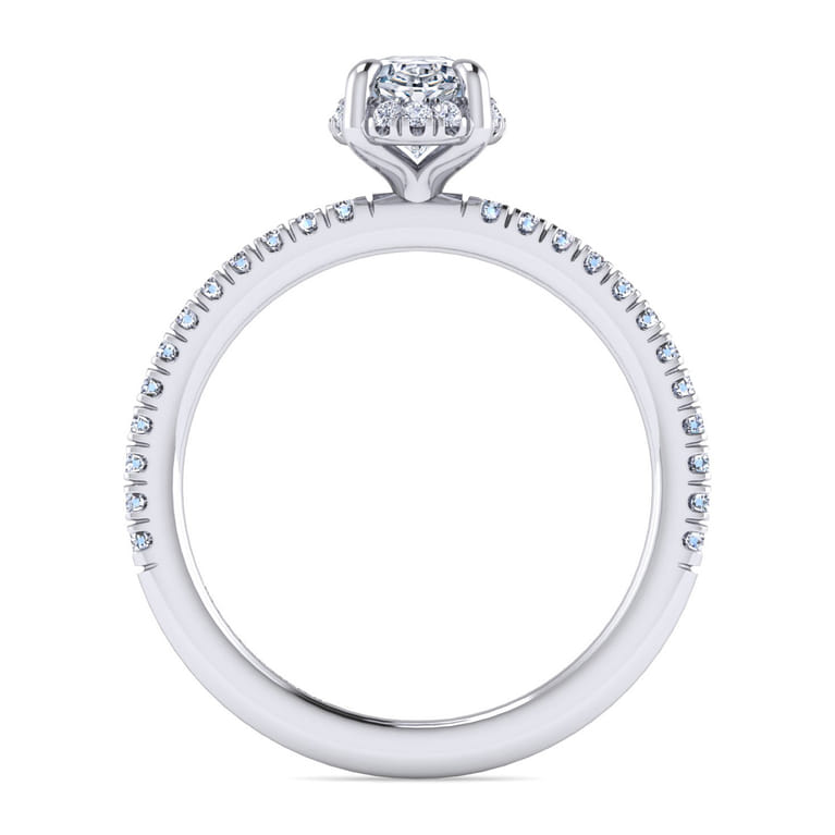 Hart - 14K White Gold Hidden Halo Oval Diamond Engagement Ring - 0.26 ct - Shot 2