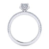 Hart - 14K White Gold Hidden Halo Oval Diamond Engagement Ring - 0.26 ct