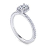 Hart - 14K White Gold Hidden Halo Oval Diamond Engagement Ring - 0.26 ct