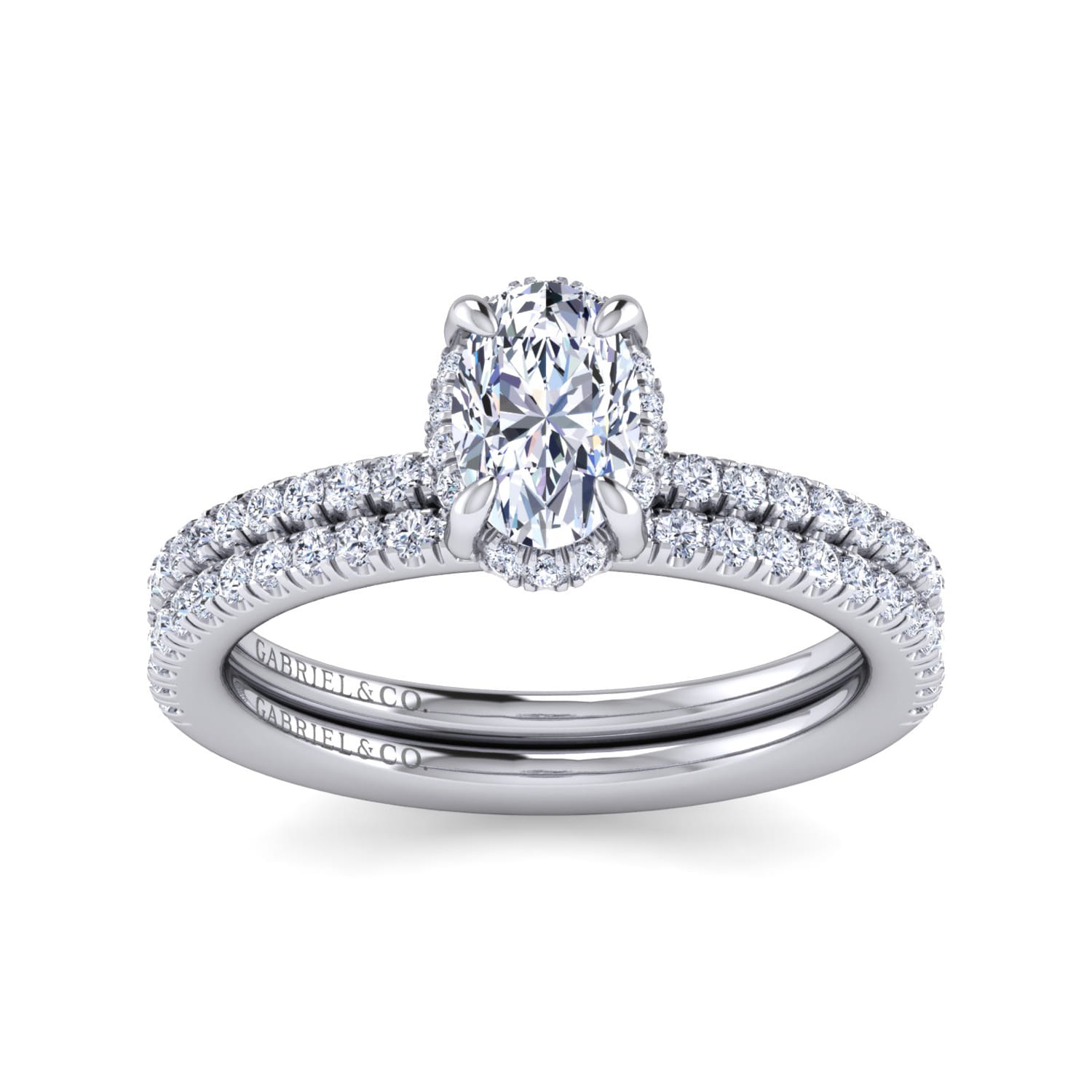 Hart - 14K White Gold Hidden Halo Oval Diamond Engagement Ring - 0.26 ct - Shot 4