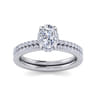 Hart - 14K White Gold Hidden Halo Oval Diamond Engagement Ring - 0.26 ct