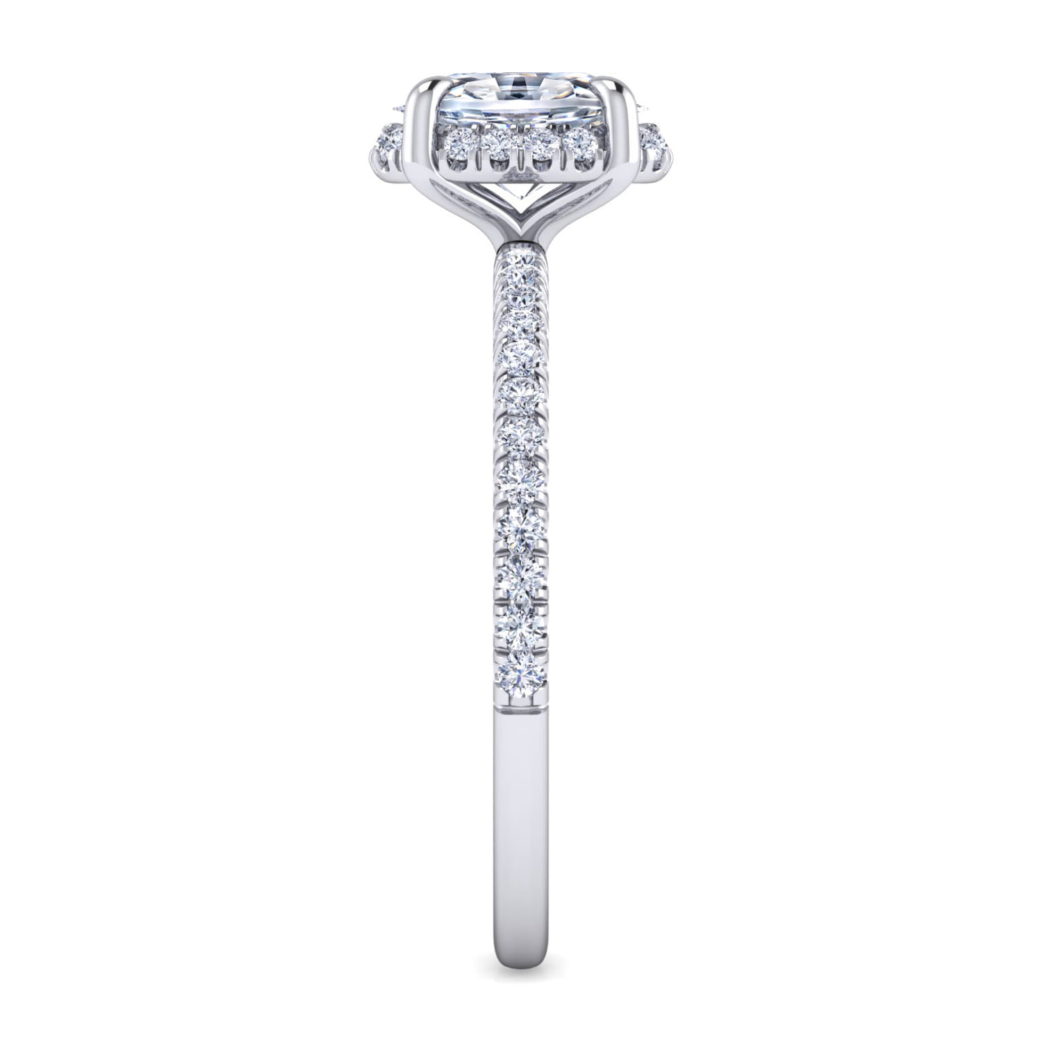 Hart - 14K White Gold Hidden Halo Oval Diamond Engagement Ring - 0.26 ct - Shot 5
