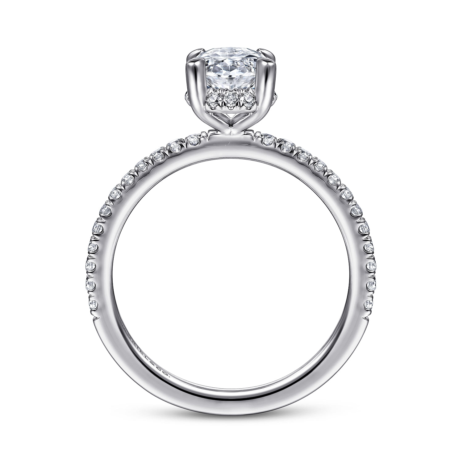 Hart - 14K White Gold Hidden Halo Oval Diamond Engagement Ring - 0.26 ct - Shot 2