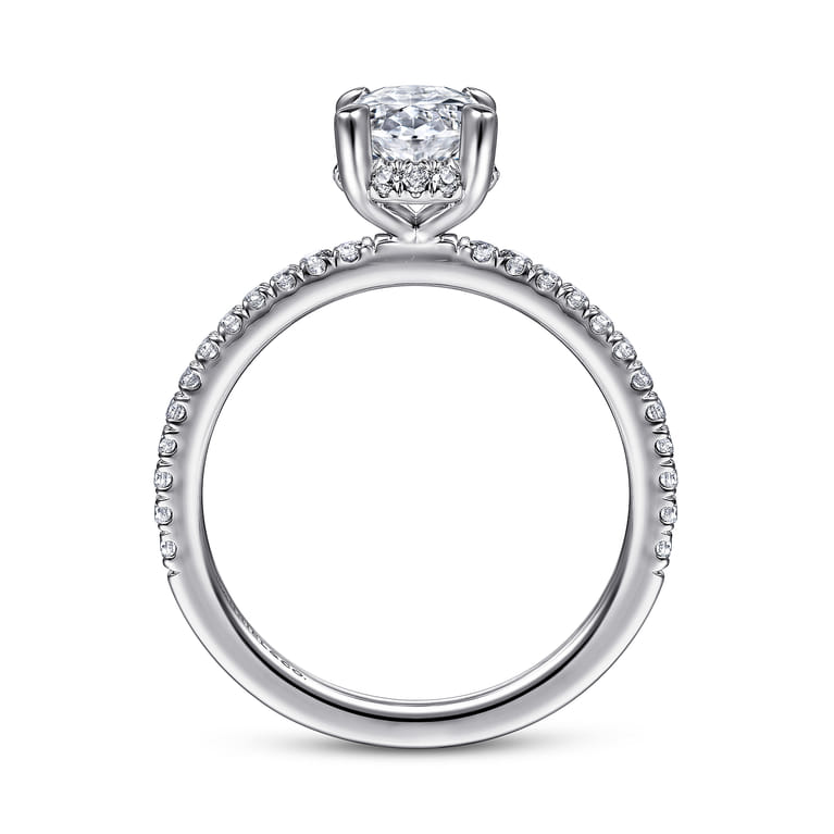 Hart - 14K White Gold Hidden Halo Oval Diamond Engagement Ring - 0.26 ct - Shot 2