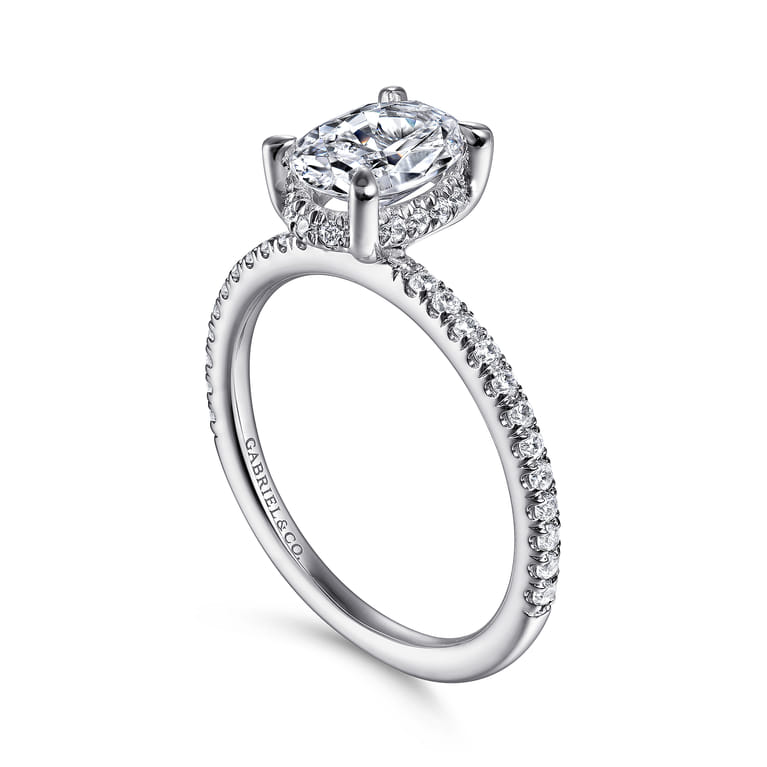 Hart - 14K White Gold Hidden Halo Oval Diamond Engagement Ring - 0.26 ct - Shot 3