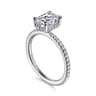 Hart - 14K White Gold Hidden Halo Oval Diamond Engagement Ring - 0.26 ct