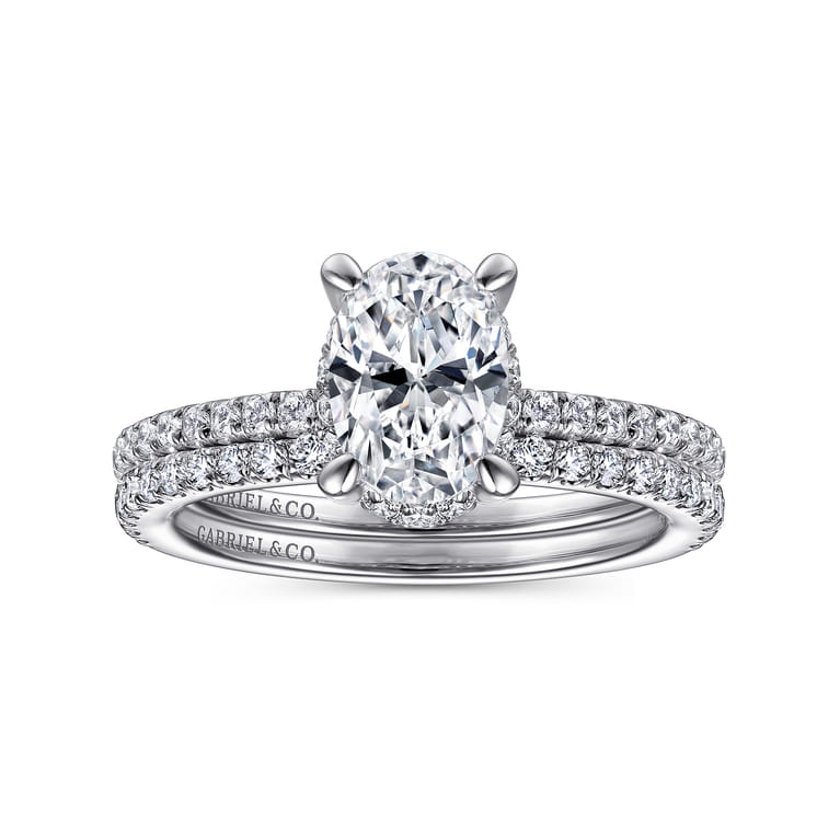 Hart - 14K White Gold Hidden Halo Oval Diamond Engagement Ring - 0.26 ct - Shot 4