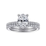 Hart - 14K White Gold Hidden Halo Oval Diamond Engagement Ring - 0.26 ct