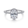 Hart - 14K White Gold Hidden Halo Oval Diamond Engagement Ring - 0.3 ct
