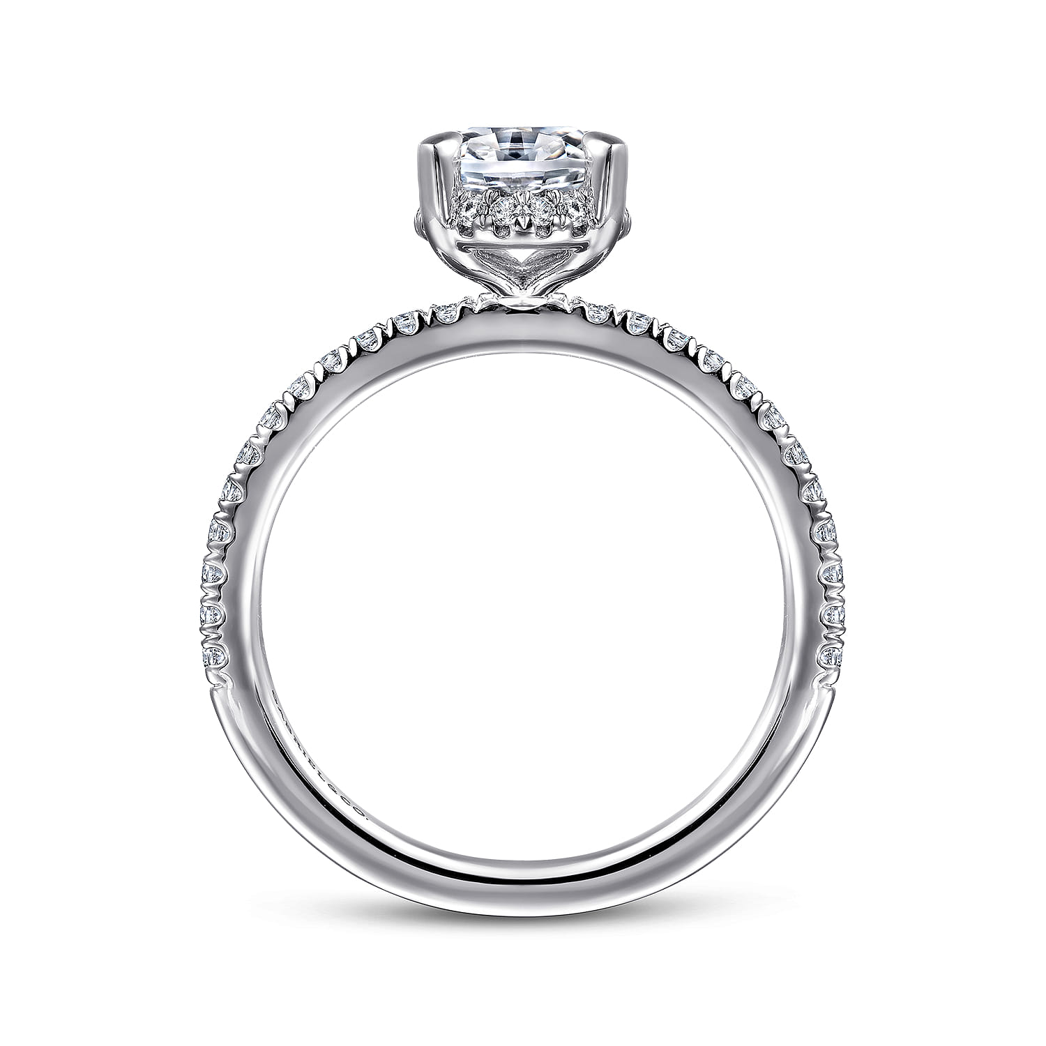 Hart - 14K White Gold Hidden Halo Oval Diamond Engagement Ring - 0.3 ct - Shot 2