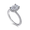 Hart - 14K White Gold Hidden Halo Oval Diamond Engagement Ring - 0.3 ct