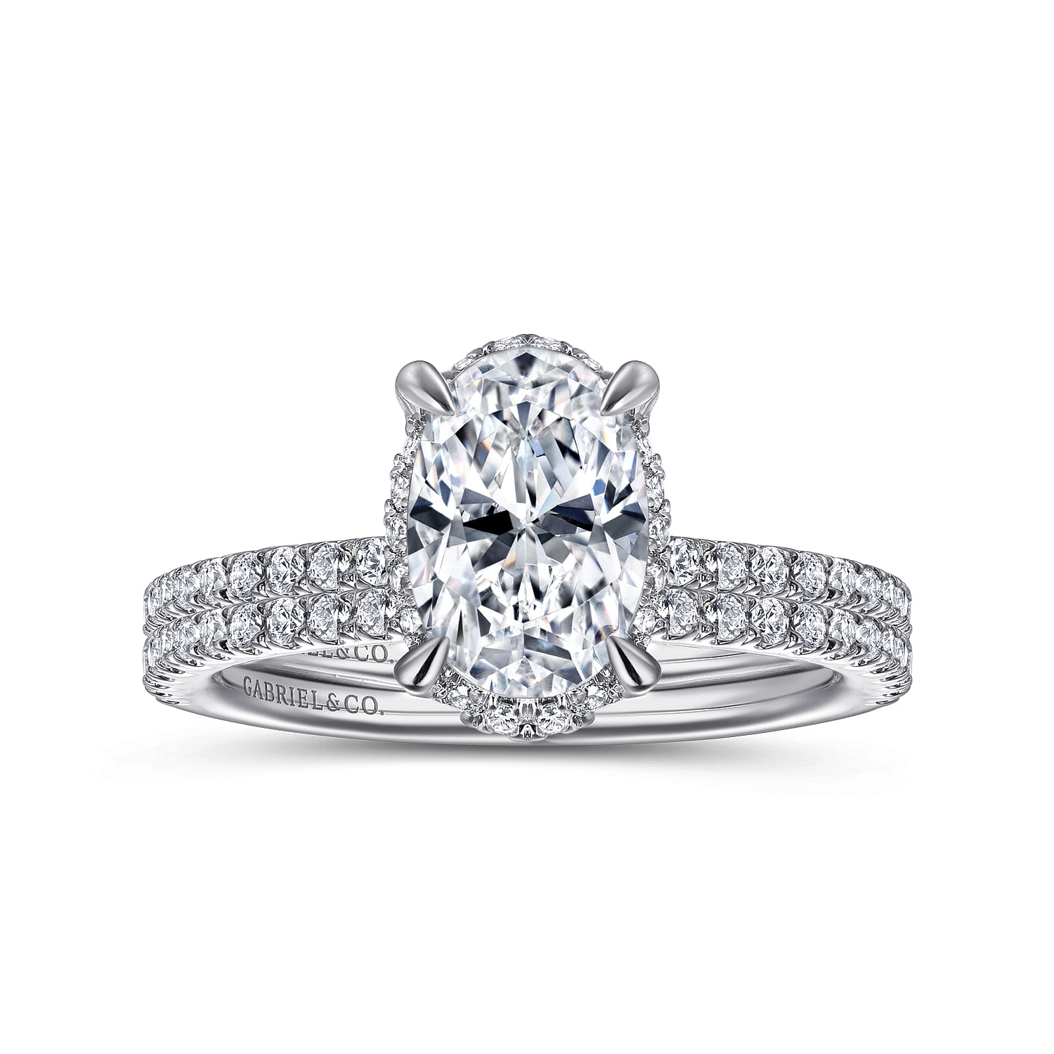 Hart - 14K White Gold Hidden Halo Oval Diamond Engagement Ring - 0.3 ct - Shot 4