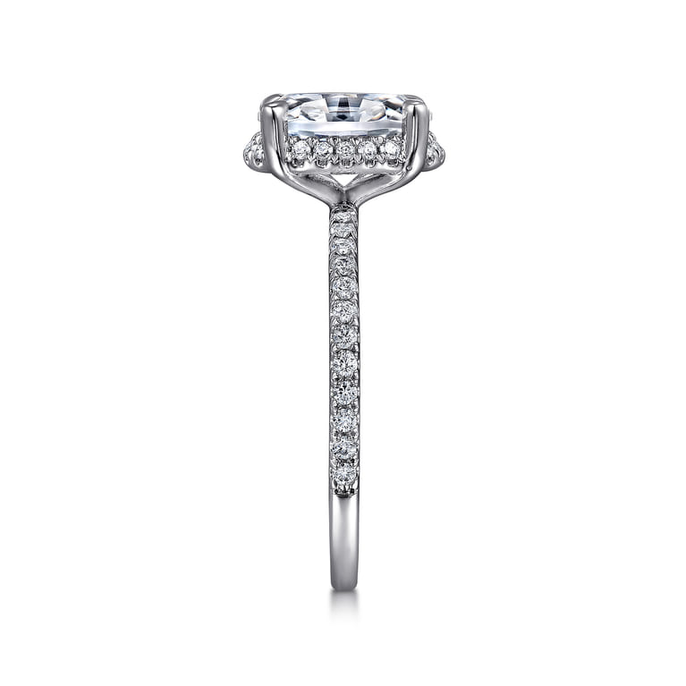 Hart - 14K White Gold Hidden Halo Oval Diamond Engagement Ring - 0.3 ct - Shot 5