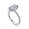 Hart - 14K White Gold Hidden Halo Oval Diamond Engagement Ring - 0.4 ct