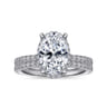 Hart - 14K White Gold Hidden Halo Oval Diamond Engagement Ring - 0.4 ct