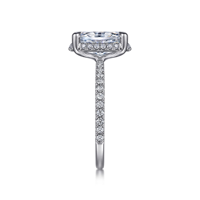 Hart - 14K White Gold Hidden Halo Oval Diamond Engagement Ring - 0.4 ct - Shot 5