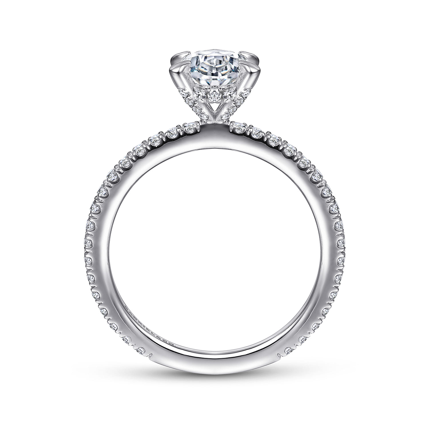 Noa - 14K White Gold Oval Diamond Engagement Ring - 0.42 ct - Shot 2